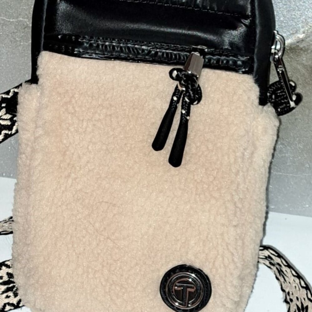 NWT Talbots Crossbody Handbag Women’s Sheepskin Black/Cream Shoulder